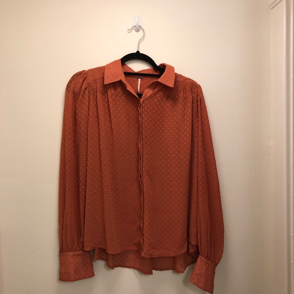 Free people button down (burnt orange)